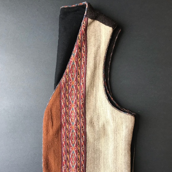 Vintage Jackets & Blazers - Vintage Boho Western Woven Wool Vest